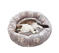PETCUTE Round Plush Cat Dog Bed,Soft Pet Sleeping Bed Breathable Pet Cushion,Washable Small Dog Bed Pet Bed for Cats and Puppy,Warm and Comfortable Pet Cosy Anti Anxiety Beds with Non-Slip Bottom