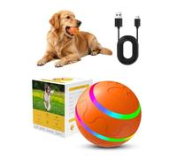 PETCUTE Smart Interactive Dog Toys, Activated Rolling Ball for Dogs with LED Flash Light,USB Rechargeable,2 Modes,Moving Bouncing Ball Toy for Small Medium Large Dogs,Orange