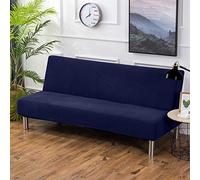 PETCUTE Sofa bed cover futon couch cover stretch armless sofa bed slipcovers Dark blue
