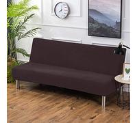 PETCUTE Sofa bed cover futon couch cover stretch armless sofa bed slipcovers Dark brown