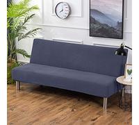 PETCUTE Sofa bed cover futon couch cover stretch armless sofa bed slipcovers Dark gray