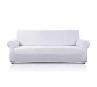 PETCUTE Sofa cover 3 seater stretch couch cover elastic living room sofa protector water resistant Jacquard Polyester Spandex Fabric sofa slipcover Pure White