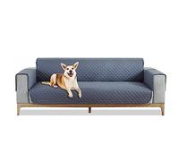 PETCUTE Sofa cover 4 seater water repellent quilted couch cover Seat Width Up to 78" anti-skid cover for sofa Gray