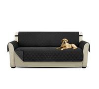 PETCUTE Sofa cover couch covers quilted Sofa Protector 3 Seater Pet Furniture Protector Black