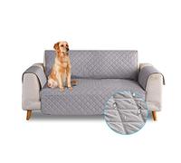 PETCUTE Sofa cover waterproof sofa slipcovers Anti Slip armchair covers Quilted Couch Slipcover Sofa Protector for dog pets Gray 1 Seater
