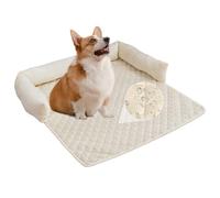 PETCUTE Soft Dog Sofa Bed,Orthopedic Dog Bed for Large Dogs with Anti-Slip Bottom,Washable Pet Furniture Cover with Soft Neck Bolster,Pet Sofa Protector,Large Memory Foam Pet Dog Bed