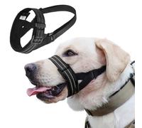 PETCUTE Soft Nylon Dog Muzzle,Reflective Dog Mouth Cover with Adjustable Strap,Prevents Biting Barking,Allows Panting Drinking,Breathable Dog Mask Pet Muzzles for Small Medium Large Dogs