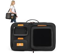PETCUTE Soft Sided Dog Carriers Airline Approved, Collapsible Pet Carrier Bag with Removable Mat,Breathable Mesh Fabric,Cat Carrier Handbag with Shoulder Strap,Internal Safety Belt,Black