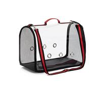 PETCUTE Transport Bag for Parrots, Travel Bag for Birds and Parrots with Adjustable Strap, Lightweight and Breathable PVC Cat Carrier, Travel Cage for Birds, M