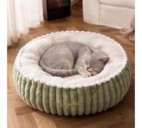 PETCUTE Ultra Soft Cat Bed, Dog Beds for Small Dogs,Non-slip,Calming Cat Dog Beds for Indoor Pets,Comfortable Donut Pet Bed with Removable and Washable Cushion, for Puppy and Kittens,Green,S