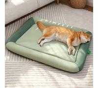 PETCUTE Waterproof Dog Bed for Extra Large Dogs,Orthopedic Pet Beds with Oxford Fabric Surface,Anti-Slip Puppy Kennel for Crate,Sofa,Car Back Seat,for Travel Indoor Outdoor,Green,M