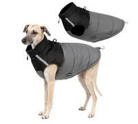 PETCUTE Waterproof Dog Coat,Windproof Pet Coats with D-ring,Warm Dog Jacket for Winter Cold Weather,Washable,Reflective Pet Apparel for Puppy Small Dogs,Grey,3XL