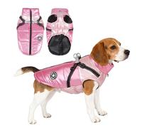 PETCUTE Waterproof Dog Coat with Harness,Winter Warm Jacket,Adjustable,Windproof Pet Clothes Snowsuit,Washable,Reflective Dog Jackets for Small Medium Large Dogs,M