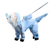 PETCUTE Waterproof Dog Raincoats with Hood for Small Medium Dogs,Reflective Puppy Rain Coat with Harness Hole,Adjustable Dog Rain Jacket Poncho with Four-Legs,Lightweight Pet Raining Jumpsuit