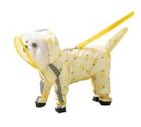 PETCUTE Waterproof Dog Raincoats with Hood for Small Medium Dogs,Reflective Puppy Rain Coat with Harness Hole,Adjustable Dog Rain Jacket Poncho with Four-Legs,Lightweight Pet Raining Jumpsuit