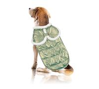 PETCUTE Waterproof Winter Dog Jacket Coat,Warm Dog Clothes with Harness Hole,Dog and Cat Jackets Coats,Pearlescent Cloak Winter Fleece Dog Coat for Small Medium Dogs,Dog Cat Vest for Cold Weather