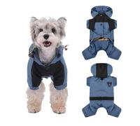 PETCUTE Winter Dog Coat with Adjustable Hood, Waterproof Dog Vest for Outdoor Indoor with Harness Hole, Warm Cozy Jacket Apparel for Small Medium Dogs,Dark Blue,XL