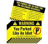 PETDCHEB 100 Pieces Bad Parking Cards - Yellow and Black - Cardboard - Style 1 - Parking Sticker - Windshield Message Card