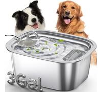 PETDOTT 3Gal/11L Dog Water Fountain, Stainless Steel Large Automatic Pet Water Dispenser, Ultra-Quiet Leak-Proof Drinking Bowl for Big Dogs & Multiple Pets