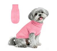 Petdream Dog Christmas Sweater for Small Medium Large Dog Girl & Male, Knitting Collar Soft Warm Doggy Festive Holiday Winter Sweater, Puppy Funny Clothing for Indoor Outdoors Playing (Pink, L)