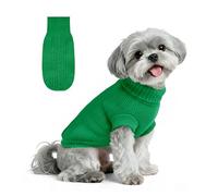 Petdream Dog Christmas Sweater for Small Medium Large Dog Girl & Male, Knitting Collar Soft Warm Doggy Festive Holiday Winter Sweater, Puppy Funny Clothing for Indoor Outdoors Playing (Green, L)