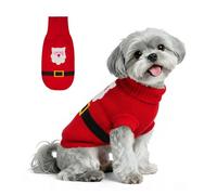Petdream Dog Christmas Sweater for Small Medium Large Dog Girl & Male, Knitting Collar Soft Warm Doggy Festive Holiday Winter Sweater, Puppy Funny Clothing for Outdoors Playing (Santa Claus, S)