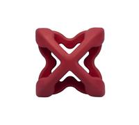 PetDreamHouse Chewtastic Geometrics Soft Chew Natural Rubber Enrichment Dog Toy Geo-AstroRolly Red, Engaging Rolling and Unpredictable Bounce, Fun to Chew and Fetch
