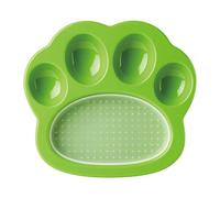PetDreamHouse Paw 2-In-1 Mini Slow Feeder Dog Bowl & Lick Mat, Fun and Unique Paw-Shaped Slow Feeding Dish with an Interchangeable Paw Lick Pad-Green