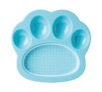 PetDreamHouse PAW 2-IN-1 Mini Slow Feeder & Lick Pad, Fun and Unique Paw-shaped slow feeding dish with an interchangeable PAW Lick Pad, Blue