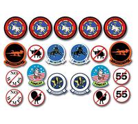 Pete Mitchell Kawasaki GPz Screen Accurate Sticker Set . 21 PVC Stickers , UV Laminated for Long-Term Outdoor Applications