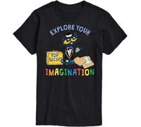 Pete The Cat - Top Secret Explore Your Imagination - Men's Short Sleeve Graphic T-Shirt(Small)