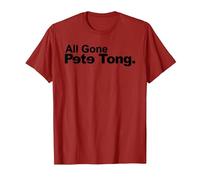 Pete Tong All Gone Pete Tong Backwards E's Black Text T-Shirt, Men, Cranberry Red, Large