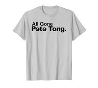 Pete Tong All Gone Pete Tong Backwards E's Black Text T-Shirt, Men, Silver Grey, X-Large