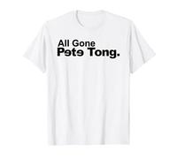 Pete Tong All Gone Pete Tong Backwards E's Black Text T-Shirt, Men, White, 3X-Large