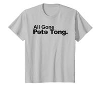 Pete Tong All Gone Pete Tong Backwards E's Black Text T-Shirt, Youth, Silver Grey, Medium