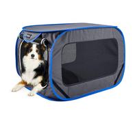 PetEase 38inches Large Pop Up Kennel,Collapsible Travel Pet Crate, Indoor and Outdoor Portable Dog Enclosure, Portable Pet Car Seat Kennel (Gray)