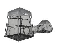 PETEASE Cat Enclosures, 3-in-1 Cat Tower Tent with Tunnel/Pop Up Cube,Climbing Cage Outdoor Catio Portable Playpen Play Tents for Cats Kitten and Small Animals