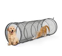 PETEASE Cat Straigh Tunnels, Foldable Cat Tubes Easy to Connect with Zipper DIY in Multiple Ways,Pet Toys for Cats, Rabbit, Puppy (Grey)