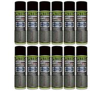 Petec 12x Bitumen Underbody Protection Spray Black 500ml (12-Pack)