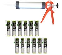 Petec 12x Disc Adhesive High Speed Cartridge 290ml + Dispensing Gun