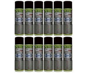 Petec 12x Underbody Protection Bitumen Spray Black 500ml