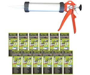 Petec 12x Windshield Adhesive Set 310ml+Ausdrückpistole