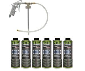 Petec 6X Underbody Protection Bitumen Suction Cup Black 1L + UBS Gun
