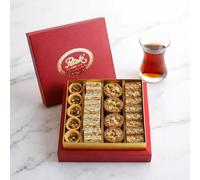Petek Halep Sweets Box with Walnut and Pistachio - Turkish Kadayif Dessert Gift Box, Honey Pistachio & Walnut Shredded Pastry Assortment, Mediterranean Sweets, 39 Pieces, 24 oz