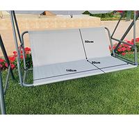 PETELA Swing Seat Cover - Hammock Chair & Garden Bench Cover (148cm x 50cm x 50cm, Grey)