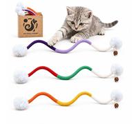 Petelligent 3-Pack Bent Cat Rope Toy, Pet Chew Toys, Interactive Tease Toys for Kittens, Bite-Proof Playthings, Cotton Rope Kitten Toys for Dental Care and Stress Relief