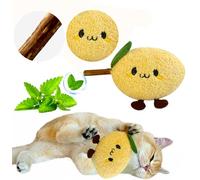 Petelligent Durable and Interactive Cat Teething Stick Toys: Chewing Stick, Grinding Teeth Rod, and Chewable Cat Doll for Your Pet's Entertainment (Lemon Yellow)