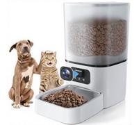PETEMPO Automatic Cat Feeder with Camera, 2.4G WiFi 6L Pet Feeder with Timer, 2-Way Audio, Night Vision, App Control Food Dispenser with Anti-Clog Design, Up to 15 Meals 10 Portions Per Day