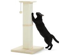 PETEPELA Scratching Post Large 81 cm Sisal Scratching Post for Cats | Sturdy scratching post for indoor cats with large base plate and play ball