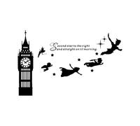 Peter Big Clock Wall Sticker for Kids Room Decoration Decal Boy Dream Cartoon Vinyl wall Stickers Waterproof Home Art Decor Large - 57x91cm